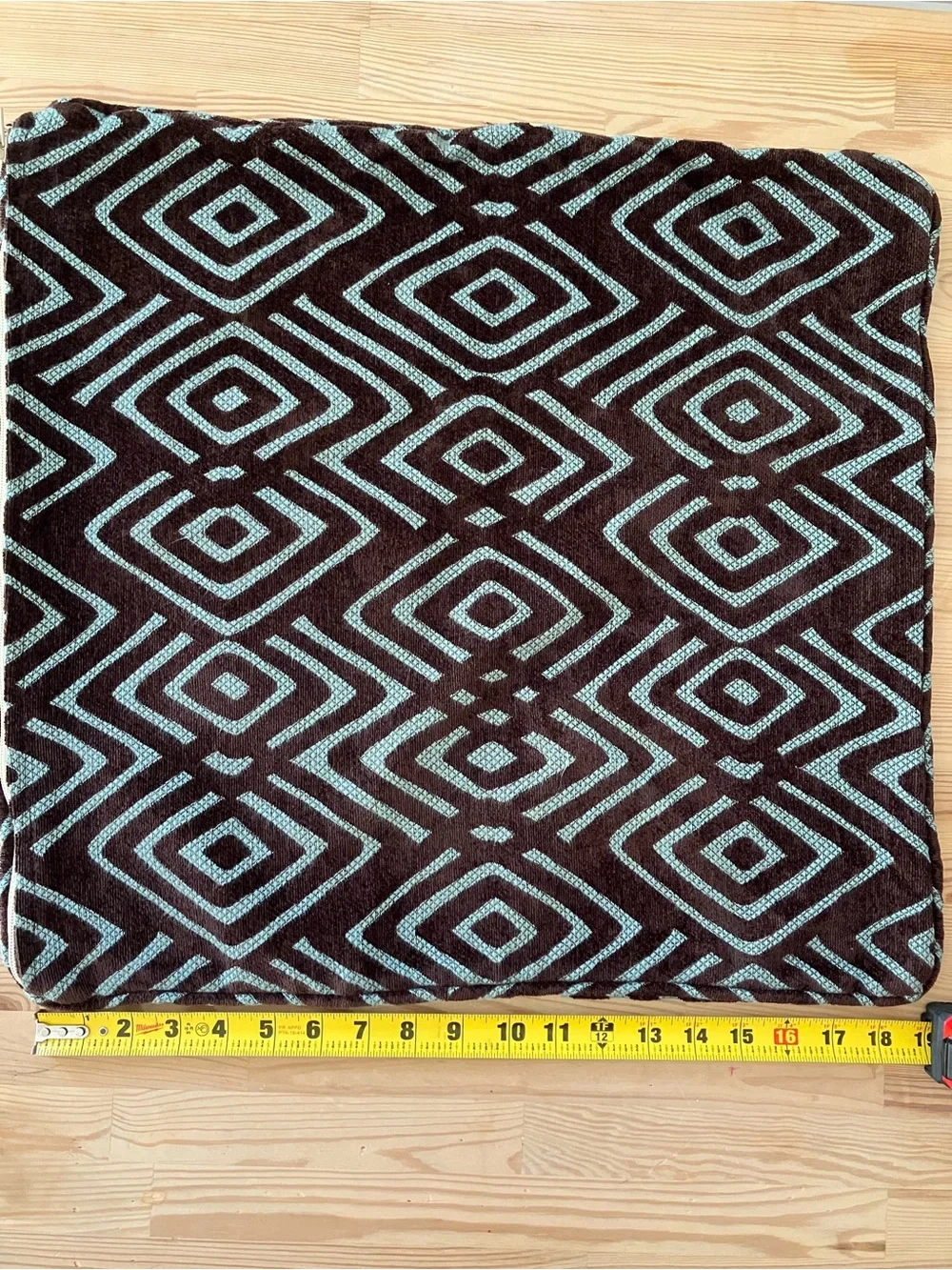 Geometric Pattern  Throw Pillow Cases ( only) in Brown and Teal